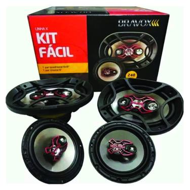 Imagem de Kit Facil Bravox Alto Falante 6x9 e 6" 480W Linha X - o kit