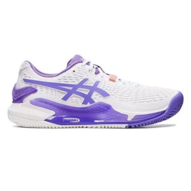 Imagem de Tênis Asics Gel-Resolution 9 Clay Feminino - Branco+Roxo