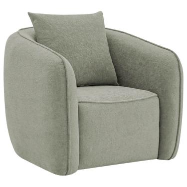 Imagem de Poltrona Decorativa Sala De Estar Recepção Florença Bouclé - Doce Sonho Móveis Verde Oliva