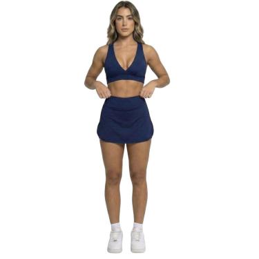 Imagem de Conjunto Top Bojo e Short Saia Serra e Mar Roupas para Academia Treino Moda Fitness Musculação-Feminino
