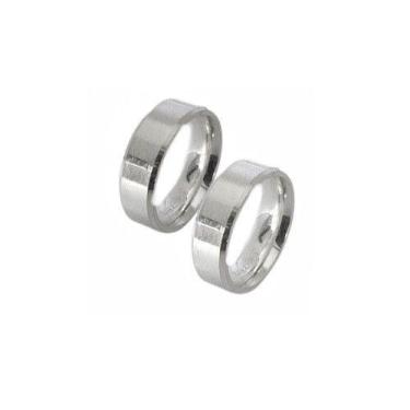 Imagem de Aliança em Prata 925 Chanfrado - Joia de Compromisso - Justino Ribas, 