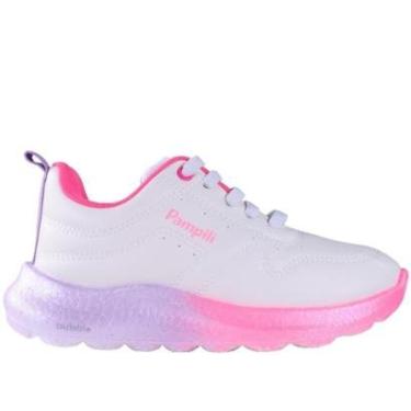 Imagem de Tênis Infantil Menina Pampili 746.038 Branco/Pink-Feminino