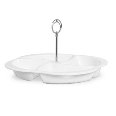 Imagem de Petisqueira Requinte 23 cm Com Haste Cromada Branca