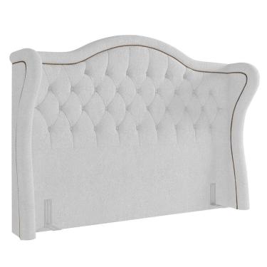 Imagem de Cabeceira Cama Box Casal Queen 160cm Antibes P02 Boucle Branco - Mpozenato