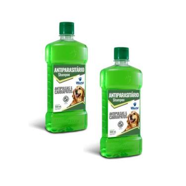 Imagem de Kit com 2 Shampoo Antiparasitario Para Caes 500mL World Veterinaria
