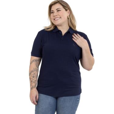 Imagem de Camisa Polo Plus Size Feminina Botões Dia a Dia Trabalho