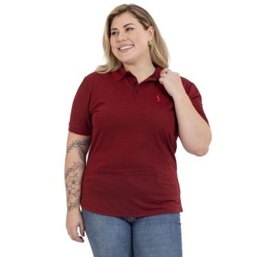 Imagem de Camisa Polo Plus Size Feminina Botões Dia a Dia Trabalho