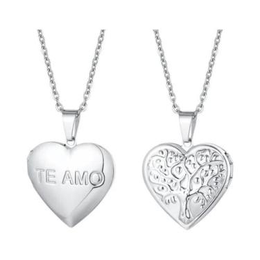Imagem de Pingentes De Coração Em Aço Inoxidável Brilhante Para Mulheres E Homen