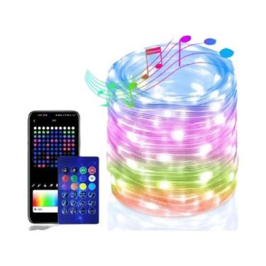 Imagem de Luz De Corda LED RGB Com Controle Remoto via Aplicativo De Celular WS2