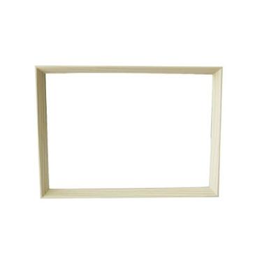 Imagem de Quadro com moldura retangular em madeira e fundo espelhado 22x30cm - C