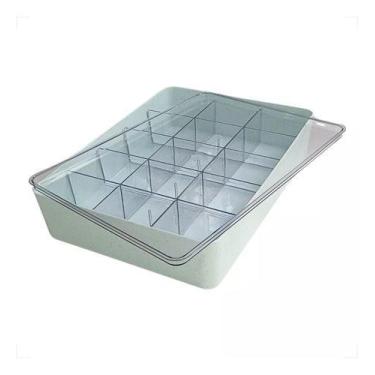 Imagem de Caixa Organizadora Multiuso C/ Divisórias Tampa Grande 6,3l - Helsim, 