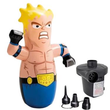 Imagem de Boneco teimoso inflável joão bobo 3d intex + bomba elétrica, 220V