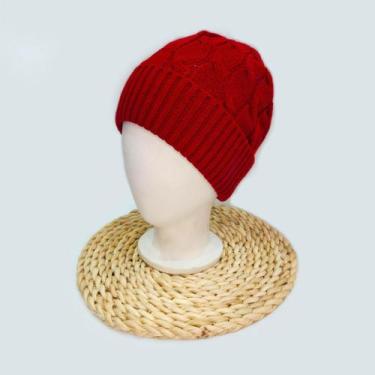 Imagem de Touca De Lã Trançado Feminino Para Inverno Confortável Quente Básico  