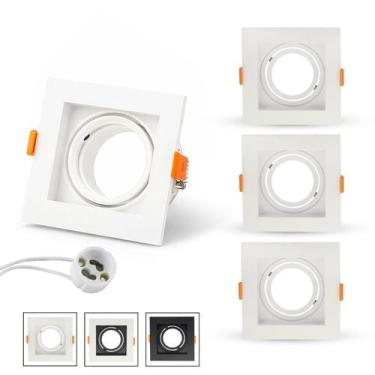 Imagem de 03 Spot Recuado Embutir Led Mr16 Gu10 Quadrado Luminária Teto Sala Qua