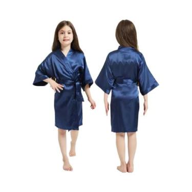 Imagem de Quimono De Seda Rosa Para Meninas, Robe De Banho Para Bebês E Crianças