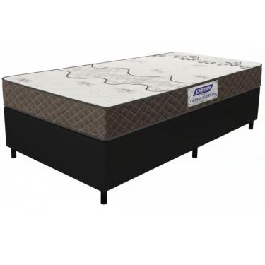 Imagem de Cama Box solteiro 0,88 Gazin Sommier colchão D20 supreme 100% espuma Marrom Preto