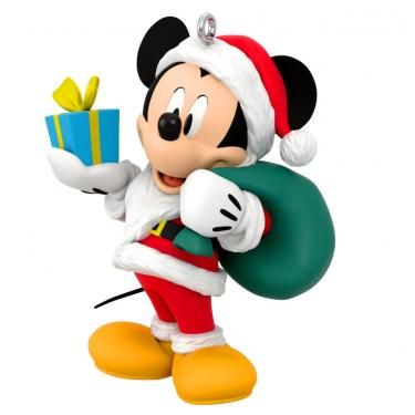 Imagem de Enfeite de Natal Hallmark Keepsake Disney All About Mickey! Papai Noel Mickey, Plástico 3,2x4,8x3,2 cm