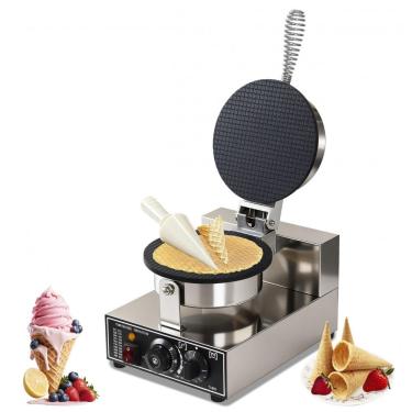 Imagem de AEYDJXMER Máquina Elétrica de Casquinha de Sorvete com 1300W, Aço Inox, Controle de Temperatura e Tempo, Antiaderente