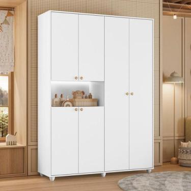 Imagem de Armário de Quarto 6 Portas Multiuso Com Prateleira - Mais de Casa, Bra