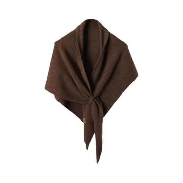 Imagem de Cachecol De Lã Tricotado Quente Para Mulheres, Xale Triangular Multifu