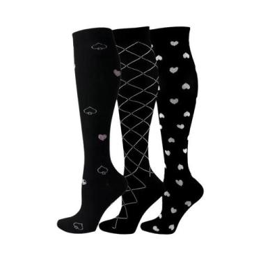 Imagem de Meias De Compressão Para Mulheres E Homens, 3 Pares, Até O Joelho, 30M