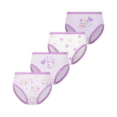 Imagem de Conjunto De 4 Calcinhas De Algodão Para Meninas Com Dupla Camada E Pad
