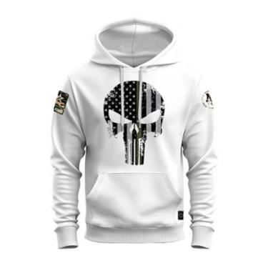 Imagem de Moletom Canguru Blusa De Frio Confortável Estampado Caveira Urban-Unissex