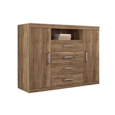 Imagem de Cômoda Havana Master 4 Gavetas MDP com Puxador Plástico Branco para Quarto Solteiro Reto