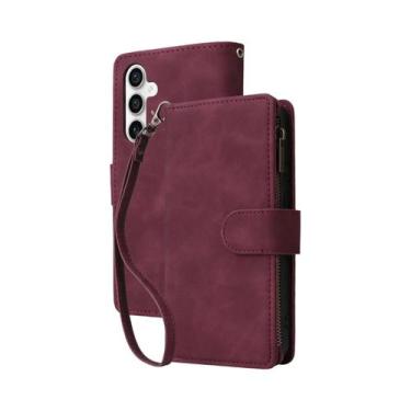 Imagem de Capa Carteira Transversal Com Zíper Para Samsung Galaxy S25 Ultra S24 