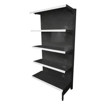 Imagem de Gôndola Prateleira Preta 5 Níveis 40x30 New Plus 1,70 Central Continua