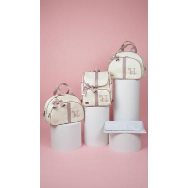 Imagem de KR RK Bolsas Maternidade Mala G, Mala M, Mochila Luxo Eleganc, Off whi