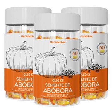 Imagem de Kit 3 Óleo Semente de Abobora Suplemento Alimentar Queda de Cabelo Vit