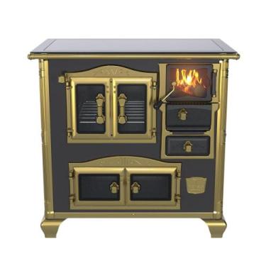 Imagem de Fogao a Lenha Venax n 1 Princess Premium Preto Gold, SAIDA ESQUERDA