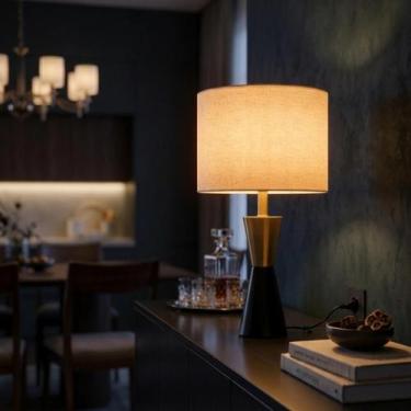 Imagem de Abajur Grande De Mesa Sala Aparador Canto Quarto Luxo Moderno Base Dou