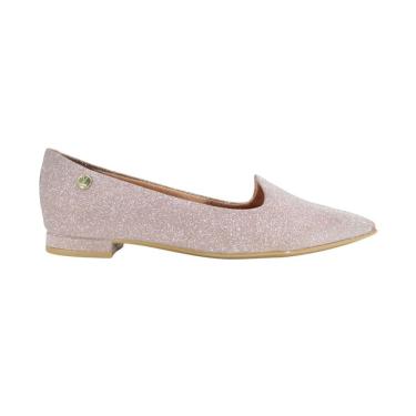 Imagem de Sapatilha Vizzano Feminino Bico Fino Tela Shine Ouro Rosado
