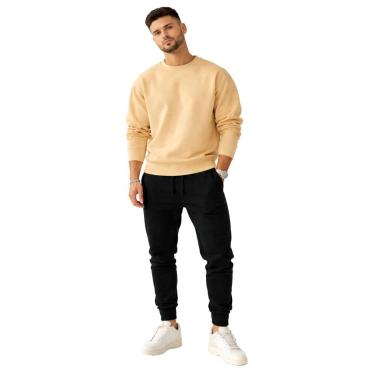 Imagem de Conjunto Moletom Masculino Gola Careca + Calça Moletom Confortável Casual Inverno-Mascu...