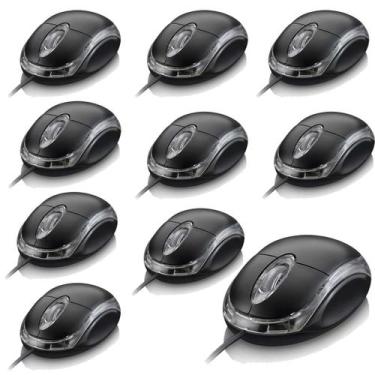 Imagem de Mouse USB Óptico Knup 1200 DPI Preto 3 Botões Cabo 1,5m