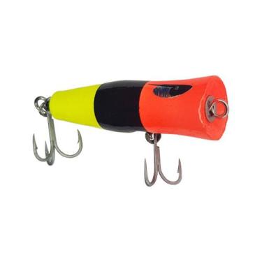 Imagem de Isca Artificial Dojô Popper Poopó 5,5cm 7g Plug Em Madeira Superfície,