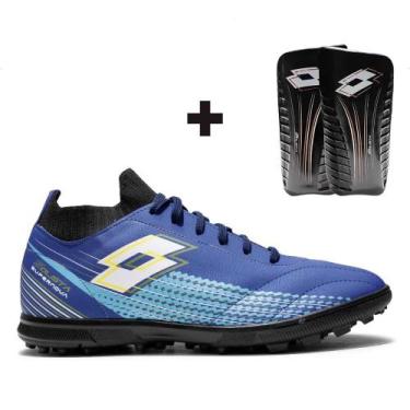 Imagem de Chuteira Society Lotto Solista Supernova Masculina + Caneleira, 40, Ma