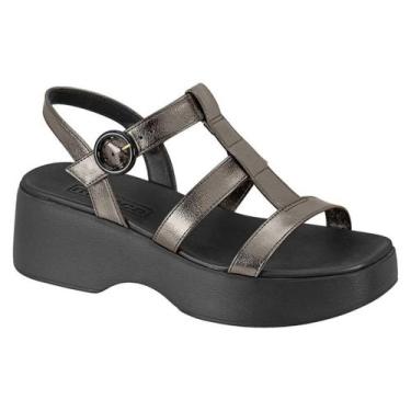 Imagem de Sandália Fem.Tratorada Super Leve Flatform Moleca 5503101, Grafite pre