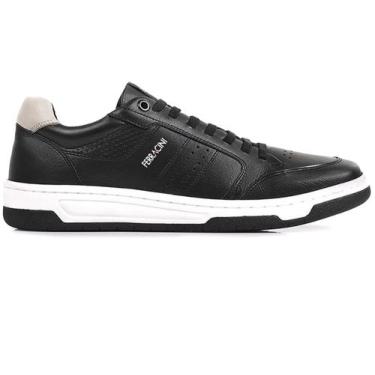 Imagem de Sapatênis Ferracini Vox 8057 Masculino Em Couro, 42, Preto, Branco