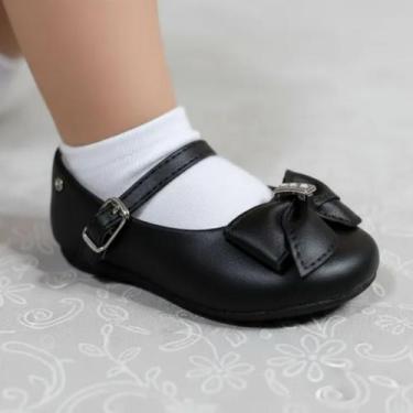 Imagem de Sapato infantil feminino Mini Angel enfeite Strass preto Pampili, 18