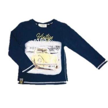 Imagem de Camiseta Infantil Menino Fusca Manga Longa - kiki & Mily, Azul marinho