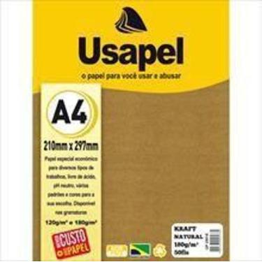 Imagem de Papel KRAFT Folha Usapel KRAFT Natural 180G. - Filiperson
