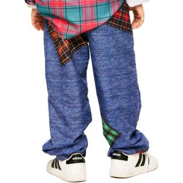 Imagem de Calça Jeans com Retalhos Infantil para Festa Junina Menino - SUPER, M