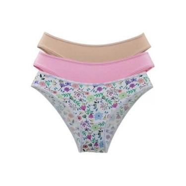 Imagem de Kit com 3 Calcinhas Biquínis K53300 Demillus, Floral, P