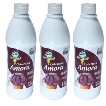 Imagem de Cobertura Para Sorvetes Sobremesas Kit 3 Potes Grandes Vários Sabores 