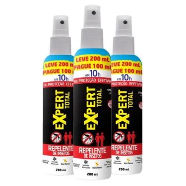 Imagem de Kit 3 Repelentes De Insetos DEET Spray Expert Total 10h 200ml - Nutrie