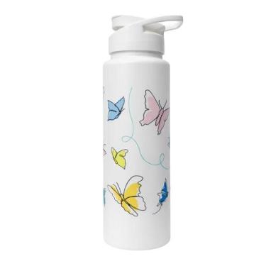 Imagem de Garrafinha De Agua Squeeze Infantil Academia Treino 750ml - - Bandeira