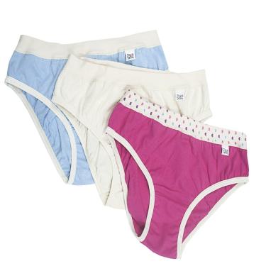 Imagem de Kit 3 Calcinhas Biquíni Infantil DelRio Miss Algodão Estampado